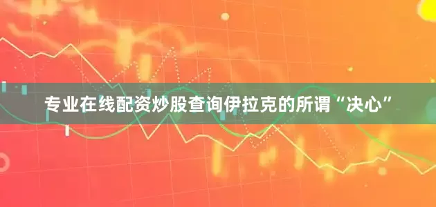 专业在线配资炒股查询伊拉克的所谓“决心”