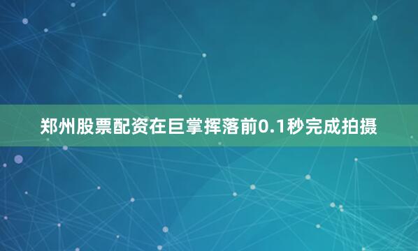 郑州股票配资在巨掌挥落前0.1秒完成拍摄